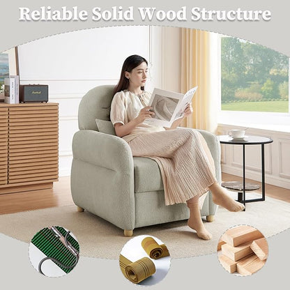 Modern Accent Chairs for Living Room, Comfy Chenille Armchairs with Storage, Single Reading Chairs for Bedroom, Study Room, Apartment, Tool Free Assembly, Gray