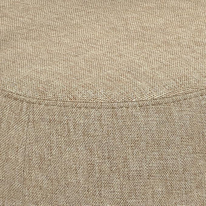SIMPLIHOME Ramsay 16 inch Wide Contemporary Irregular Footstool in Taupe Linen Look Fabric, Fully Assembled for The Living Room