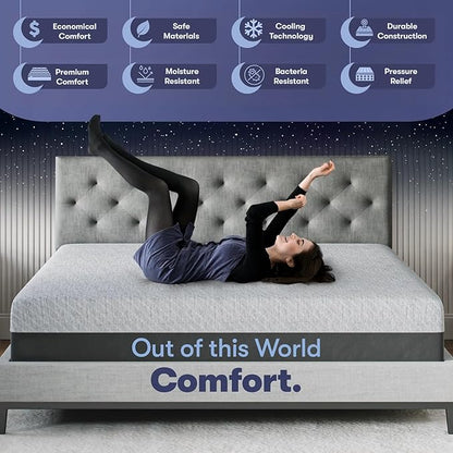 Celestial Sleep Gel Memory Foam Mattress in a Box, Made in The USA, CertiPUR-US® Certified Foam, Oeko-Tex, and Fiberglass-Free Certified Bed, 8 inch Firm - King