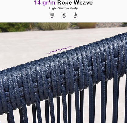 PURPLE LEAF Patio Dining Set for 18 All-Weather Wicker Aluminium 20 Piece Outdoor Table and Chairs Set Included Cushions for Backyard Indoor Decor Kitchen Modern Outdoor Furniture Set Gray and Navy
