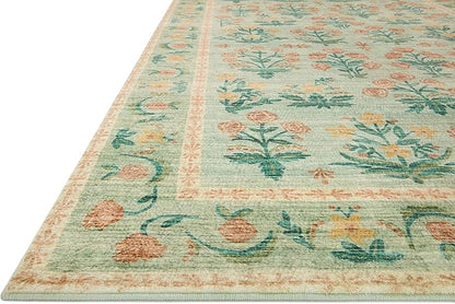 Loloi Rifle Paper Co. Eden Collection EDE-01 Mughal Rose Moss 3'-6" x 5'-6" Accent Rug feat. CloudPile™