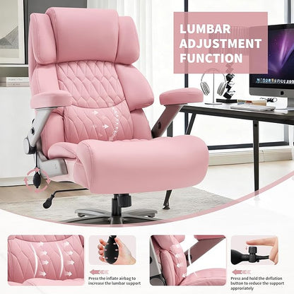 Big and Tall Office Chair 700lbs- Large High Back Executive Computer Desk Chair with 3D Flip-Up Arms, Adjustable Lumbar Support, Extra Wide Plus Size Seat, Heavy Duty Metal Base & Quiet Rubber Wheels