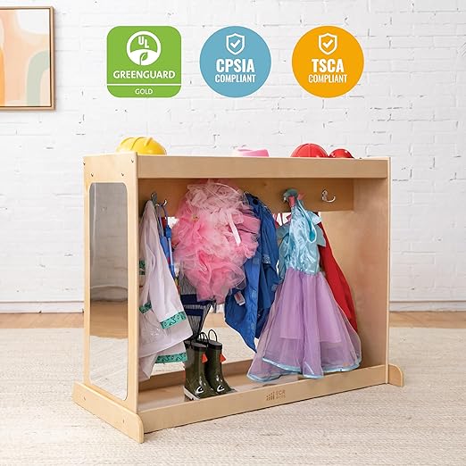 ECR4Kids Streamline Dress-Up Island, Costume Organizer, Natural
