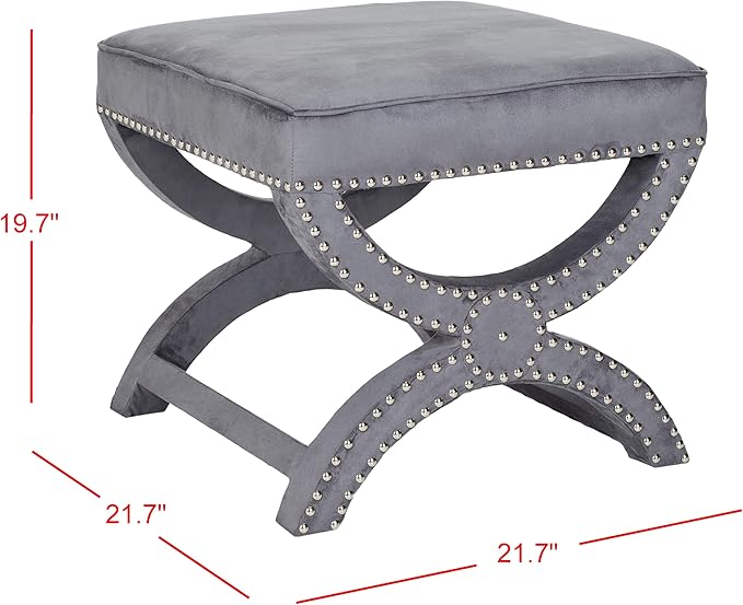 Safavieh MCR4645 Mystic Upholstered Ottoman Color: Cream