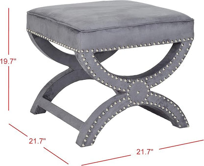 Safavieh MCR4645 Mystic Upholstered Ottoman Color: Cream