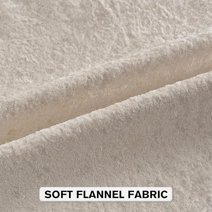 FUTEI Cream Flannel Throw Pillow Covers 22x22 Inch Set of 2,Soft Dimensional Textured Cushion Cases,Modern Home Decor for Couch Living Room