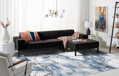 SAFAVIEH Craft Collection Area Rug - 12' x 18', Grey & Blue, Modern Abstract Design, Non-Shedding & Easy Care, Ideal for High Traffic Areas in Living Room, Bedroom, Dining (CFT877L-1218)