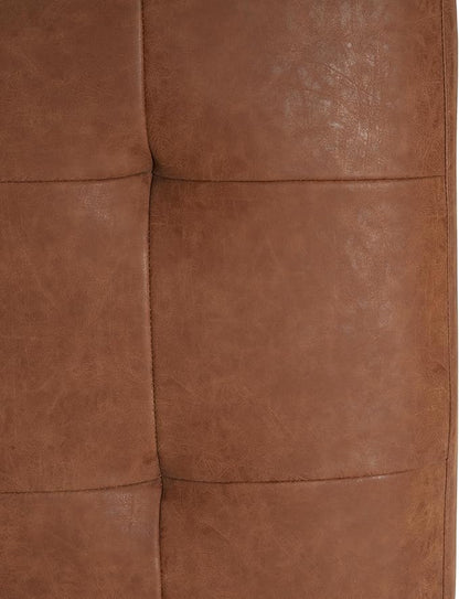 Christopher Knight Home Alcott Leather Ottoman Foot Rest, Upholstered Foot Stools Pouf Ottoman, Sofa Foot Rest for Living Room, Modern Coffee Table, Entryway Rectangle Small Footstool, Reddish Brown