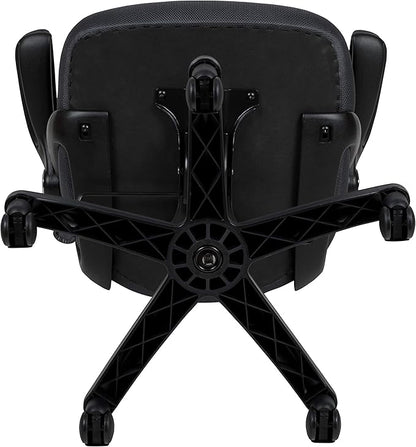 Flash Furniture Porter High-Back Swivel Office Chair with Adjustable Lumbar Support and Seat Height, Ergonomic Mesh Desk Chair with Flip-Up Armrests, Black