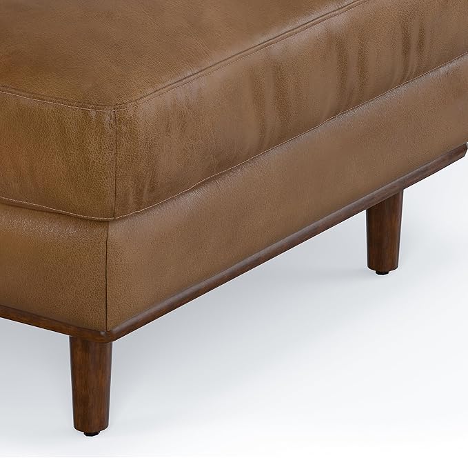 SIMPLIHOME Morrison Right Sectional Sofa in Full-Grain Genuine Leather, Caramel Brown, 102-inches Wide, L-Shaped Leather Couch with Right Chaise for the Living Room and Family Room
