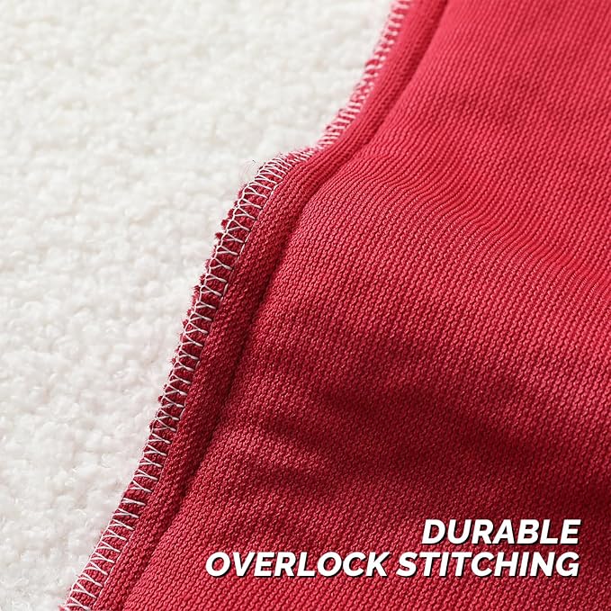 FUTEI Christmas Maroon Red Throw Pillow Covers 18x18 Inch Set of 2,Furry Faux Fur Teddy Boucle Textured Cushion Covers,Soft Fluffy Decorative Pillow Case,Home Decor for Couch Bed Living Room Car