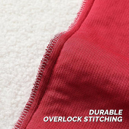 FUTEI Christmas Maroon Red Throw Pillow Covers 26x26 Inch Set of 2,Furry Faux Fur Teddy Boucle Textured Cushion Covers,Soft Fluffy Decorative Euro Pillow Shams,Home Decor for Couch Bed Living Room Car