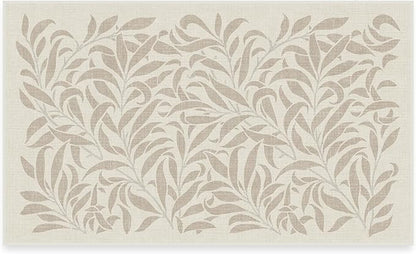 RUGGABLE x Morris & Co Machine Washable Area Rug – Pure Willow Boughs Natural 3x5, Stain-Resistant, Non-Slip – Small Rugs for Living Room, Bedroom, Hallway, Entryway & Office–with Cushioned Pad