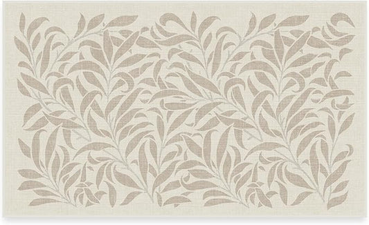 RUGGABLE x Morris & Co Machine Washable Area Rug – Pure Willow Boughs Natural 3x5, Stain-Resistant, Non-Slip – Small Rugs for Living Room, Bedroom, Hallway, Entryway & Office–with Cushioned Pad