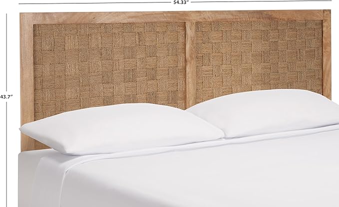 SAFAVIEH Home Collection Halvor Natural Rattan Solid Wood Full Size Headboard