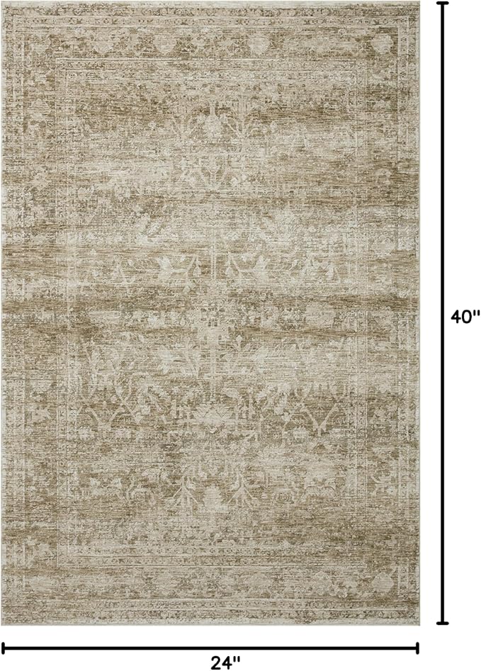 Loloi Amber Lewis Honora Collection HON-01 Khaki/Beige 2'-0" x 3'-4" Accent Rug