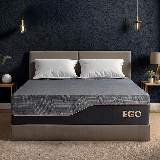 MLILY EGOHOME 14 Inch California King Mattress, Copper Gel Memory Foam Mattress for Pain Relief, Therapeutic Mattress in a Box, CertiPUR-US Certified, Fiberglass Free Medium Mattress, Black