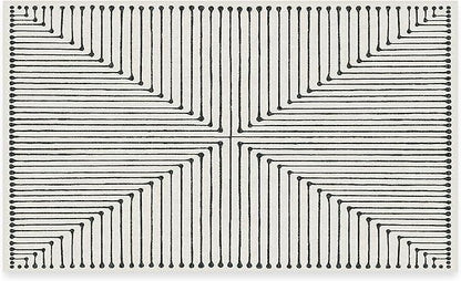 RUGGABLE x Jonathan Adler Machine Washable Modern Area Rug – Inkdrop Black & Ivory 3x5, Stain-Resistant, Non-Slip – Small Rugs for Living Room, Bedroom, Hallway, Entryway & Office–with Cushioned Pad