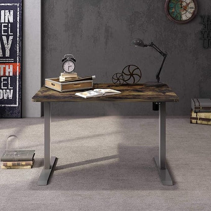 FLEXISPOT EN1 One-Piece Standing Desk 48 x 24 Inches Height Adjustable Electric Desk (Silver Frame + Rustic Top, 2 Packages)