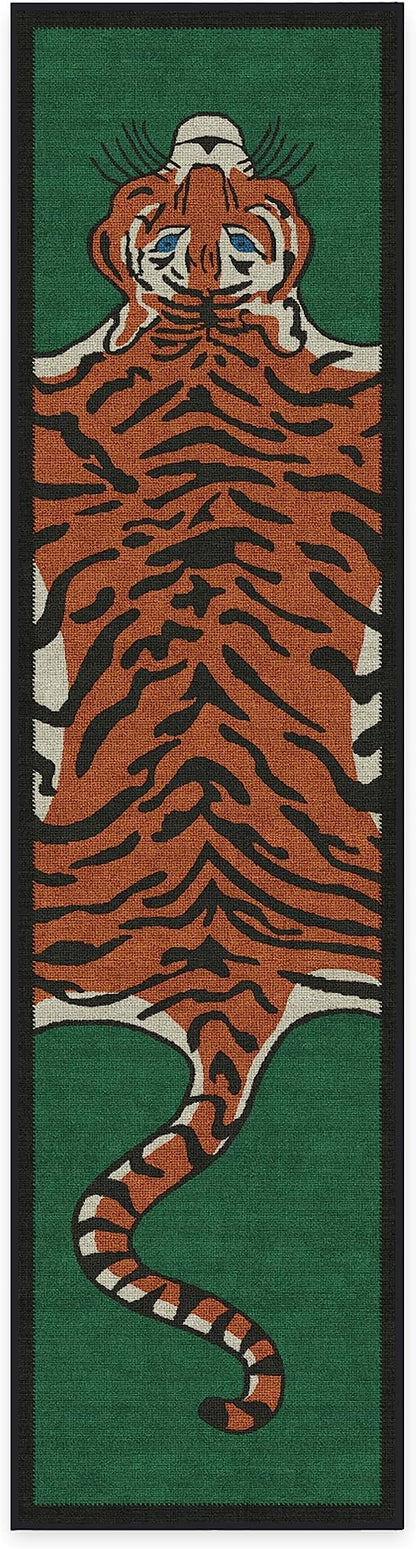 RUGGABLE x Jonathan Adler Machine Washable Modern Runner Rug – Tiger Emerald 2.5x10, Stain-Resistant, Non-Slip – Washable Rug for Hallway, Entryway, Living Room & Kitchen–with Cushioned Pad