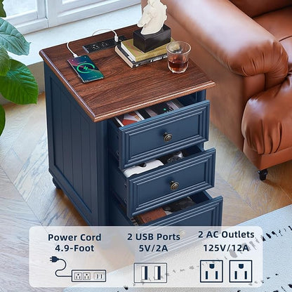 Farmhouse Dressers & Night Stand Set of 4, Wood 54" Wide Dresser & 35" Tall Chest of Drawers, 18" with Charging Station Nightstand Set of 2, Bedroom Furniture Dresser Set for Home Living Room Hallway