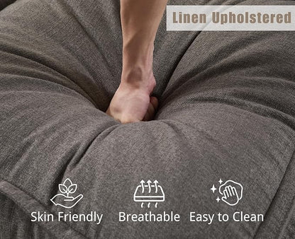 EALSON 26" Modern Module Ottoman for Modular Sectional Sofa Couch Comfy Linen Upholstered Cloud Ottoman for Living Room/Bedroom/Apartment/Office, Grey