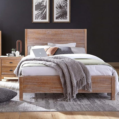 Grain Wood Furniture Montauk Solid Wood Bed, Queen Size, Driftwood