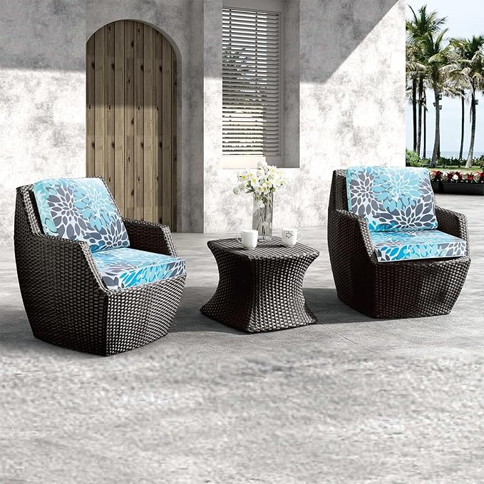 JMGBird Outdoor Chair Cushion Tufted Pillow, Outdoor Seat Cushion Set 19"x19" Outdoor Cushions for Patio Furniture