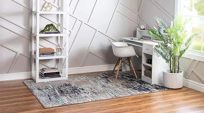 Unique Loom Trellis Frieze Collection Area Rug - Geometric (8' x 10', Blue Multi/ Ivory)