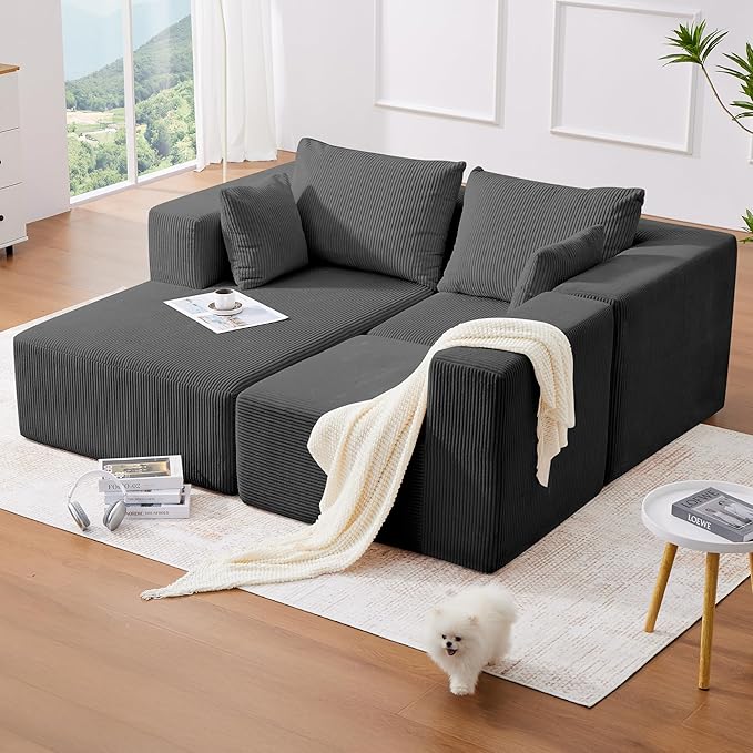 KINGYES Small Pillows Set of 2 for Sofa, Cloud Couch Small Cushions for Indoor Furniture, Gray