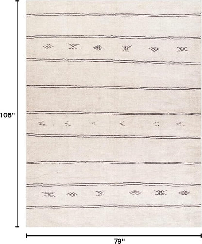 Livabliss x Becki Owens Rivi Moroccan Area Rug , 6'7" x 9', Ivory/Black