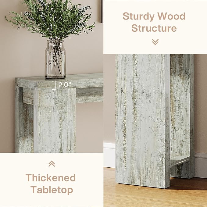 Tribesigns 70.9-Inch Long Console Table, Farmhouse Wooden Entryway Sofa Table Behind Couch, Narrow Entry Console for Living Room, Hallway, Entrance, Foyer