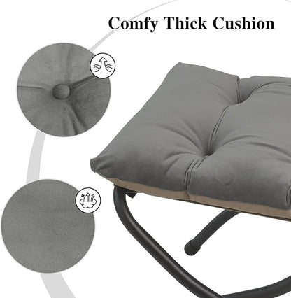 15"(H) Folding Ottoman, Set of 2, Foldable Footrest Stool, Small Foot Stool for Couch, Collapsible Foot Rest Ottoman for Sofa, Accent Padded Ottomans for Living Room, Bedroom, Dark Grey