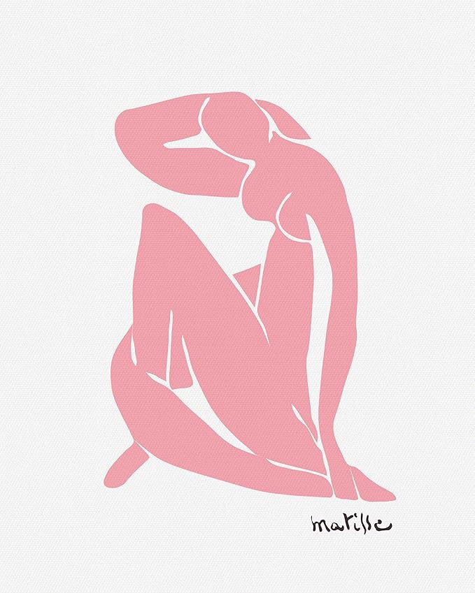 HesenDot Matisse Art wall Décor Set of 3,Unframed Blush & Salmon Pink wall art,Truly Quality Canvas Prints for 12x16in,Art poster decoration for kitchen, bathroom,living room,bedroom