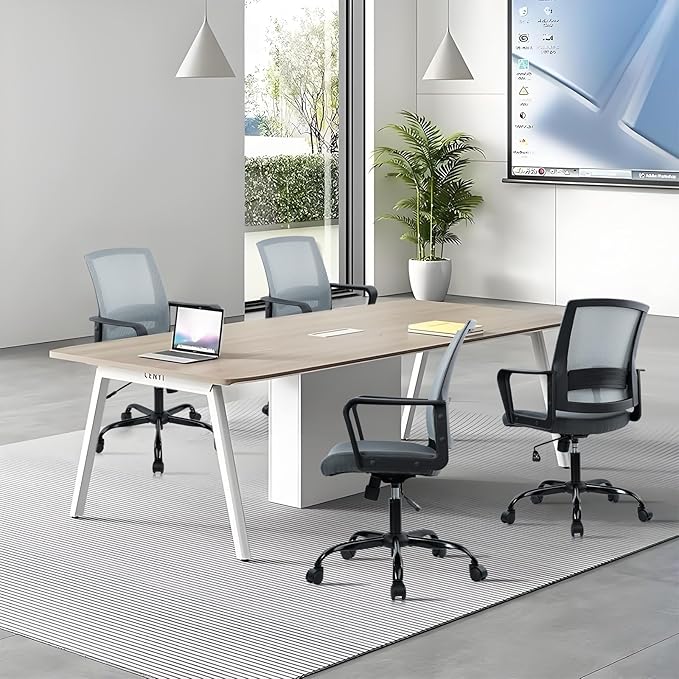 CLATINA Ergonomic Office Chair - Mesh Desk Chair with Lumbar Support, Rolling Comfortable Computer Chairs with Arms for Home Conference, Gray 4 Pack