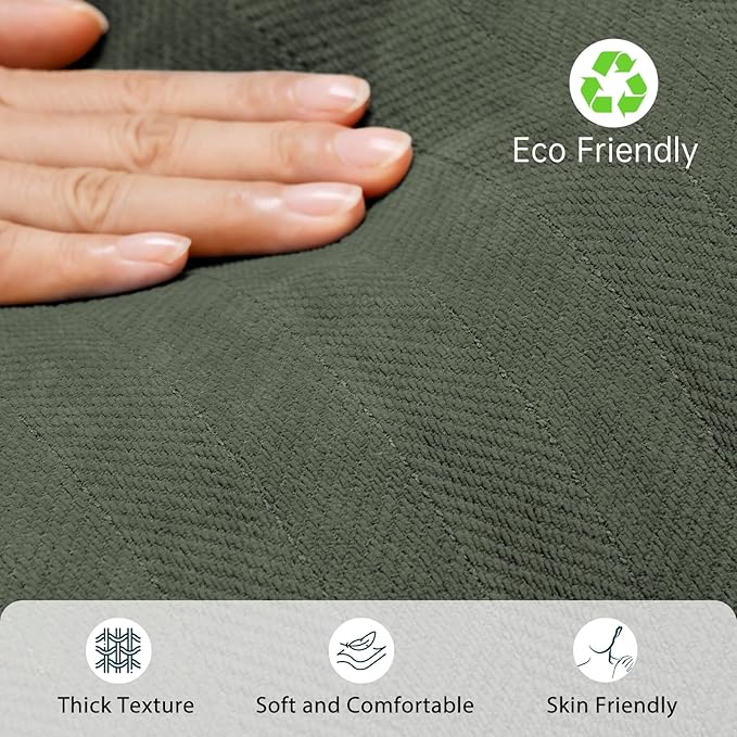 ZWJD Army Green Pillow Covers 22x22 Set of 2 Chenille Throw Pillow Covers with Elegant Design Soft and Luxurious Decorative Throw Pillows for Couch, Bed, and Home Decor
