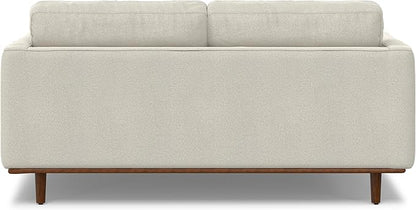 SIMPLIHOME Morrison 72-inch Wide Sofa in Cream White Woven-Blend Fabric, Handcrafted Mid-Century Modern Loveseat for Living Room or Family Room, Single Bench Cushion, Bolster Pillows