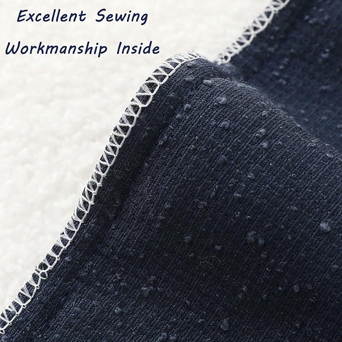 FUTEI Pack of 2 Navy Blue Decorative Throw Pillow Covers 26x26 Inch Soft Cozy Solid Boucle Textured Euro Pillow Shams,Modern Home Decor for Couch Bed Living Room