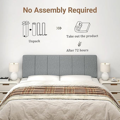 Queen Size Headboard Only-No Assembly, Upholstered Headboard Queen Size Linen Fabric Modern Style Headboards for Adjustable Bed Extra-Thick, Dark Gray