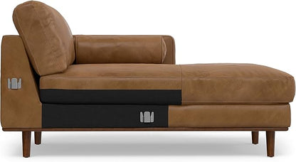 SIMPLIHOME Morrison Right Sectional Sofa in Full-Grain Genuine Leather, Caramel Brown, 102-inches Wide, L-Shaped Leather Couch with Right Chaise for the Living Room and Family Room