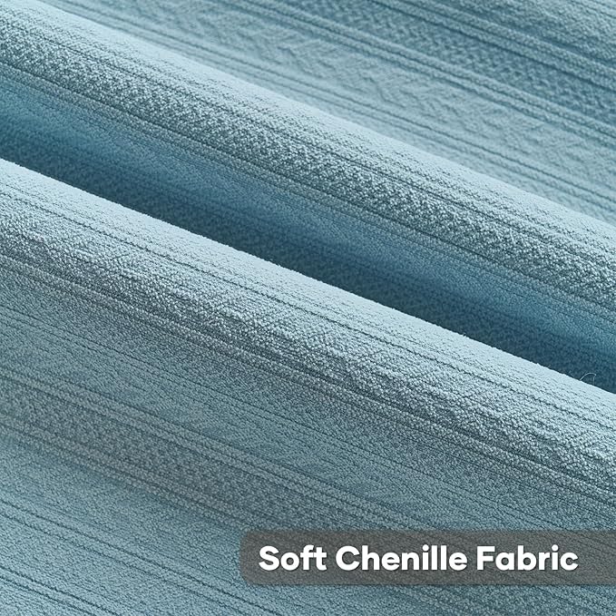 FUTEI Denim Blue Decorative Throw Pillow Covers 16x16 Inch Set of 2,Soft Cozy Wheat Ear Striped Patterns Cushion Cases,Modern Home Decor for Couch Bed Living Room