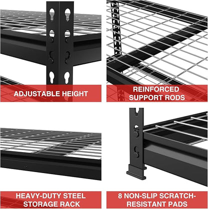 WORKPRO 4000LBS Heavy Duty Shelving, 48”W x 24”D x 72”H, 5-Tier Storage Shelves, Adjustable Metal Shelving, Garage Shelving for Basement, Warehouse, Workshop