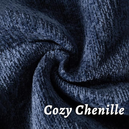 Navy Blue Decorative Throw Pillow Covers 24x24 Inch Set of 2 Cozy Soild Chenille Cushion Cases Soft Textured Square Couch Pillows Cover Boho Accent Farmhouse Pillowcases for Sofa Bed