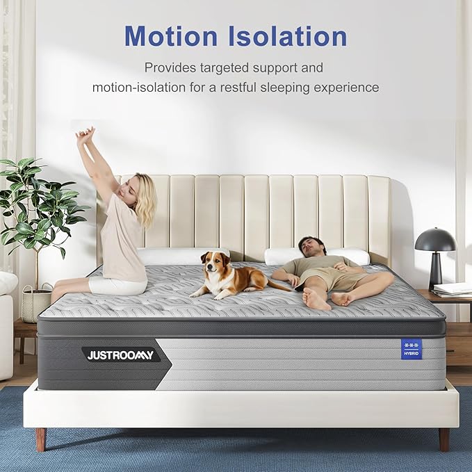 Firm King Size Mattress 12 Inch Hybrid King Mattress with Gel Memory Foam-Cooling Ice Silk Top, Support&Back Pain Relief, Individual Pocket Spring, CertiPUR-US Certified Mattress in a Box