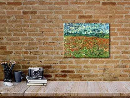 Wieco Art Poppy Field June 1890 Canvas Print of Vincent Van Gogh Wall Art Paintings Reproduction Field Pictures Artwork for Wall Decor and Home Decorations