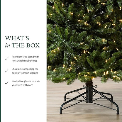 Balsam Hill 5.5 ft Unlit Classic Blue Spruce - Artificial Christmas Tree with Premium Stand for Indoor Holiday Decorating