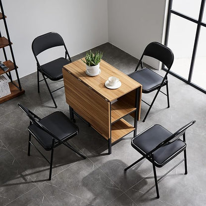 10 Pack Black Folding Chairs with Padded Seats, Portable Stackable Foldable Chairs for Indoor and Outdoor, Commercial Seat with Metal Frame for Events Office Wedding, 330lbs Capacity