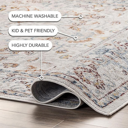 nuLOOM Cady Machine Washable Transitional Area Rug, 5' x 7'6", Beige