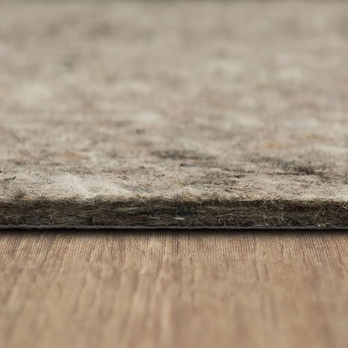 Mohawk Home 7' x 10' Non Slip Grip Rug Pad 1/2" Thick Dual Surface Felt Cushion + Rubber Gripper - Safe for All Floors
