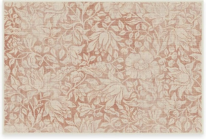 RUGGABLE x Morris & Co Washable Area Rug – Mallow Rust Red 2x3, Stain-Resistant, Non-Slip – Small Machine Washable Rugs for Living Room, Bedroom, Hallway, Entryway & Bathroom–with Cushioned Pad